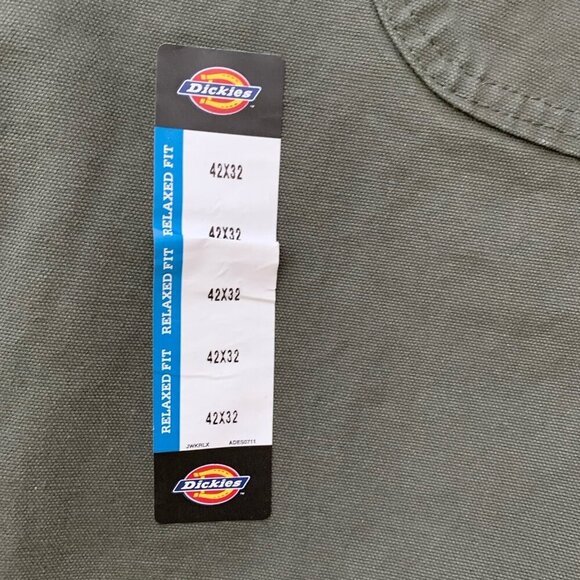 Dickies Men’s Relaxed 42x32 Fit Olive Green Carpenter Jeans NWT - Picture 6 of 8
